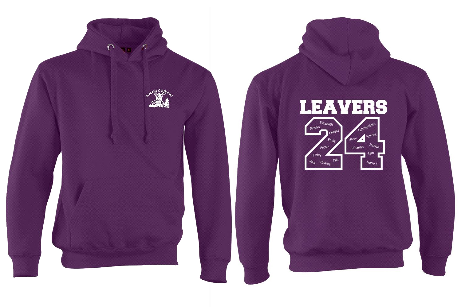 Adult Leavers Hoodie White Text